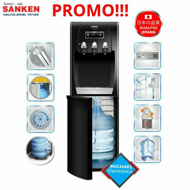 Dispenser gallon bawah HWD-C500E Sanken low watt