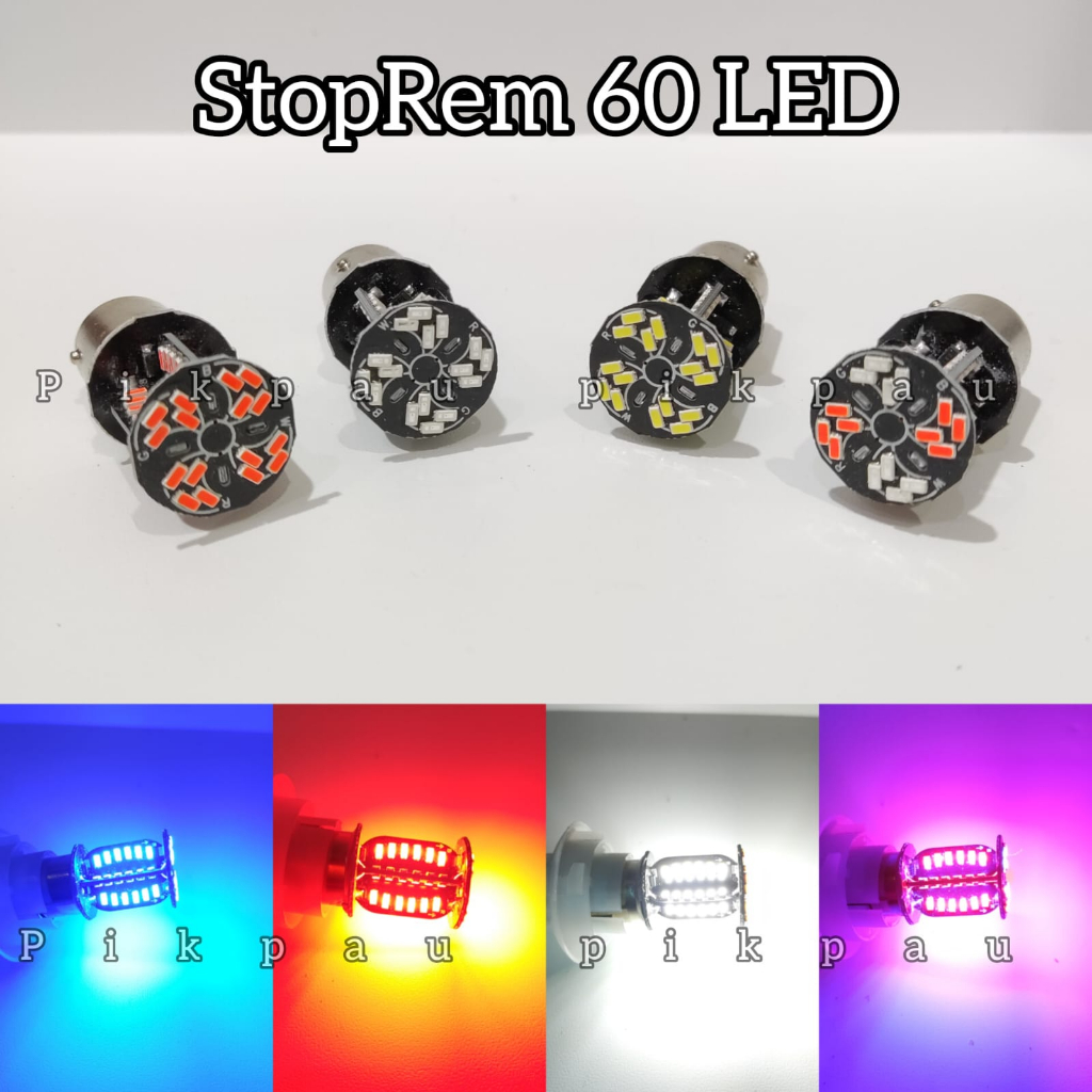 Lampu StopRem 2 Kaki 60 LED Super Terang Mode Running Dan Kedip Senja Biru Merah Putih