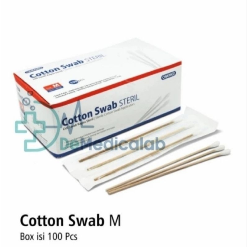 Cotton Swab Steril Onemed UK.M Citoswab Cotton Swabs One Med M