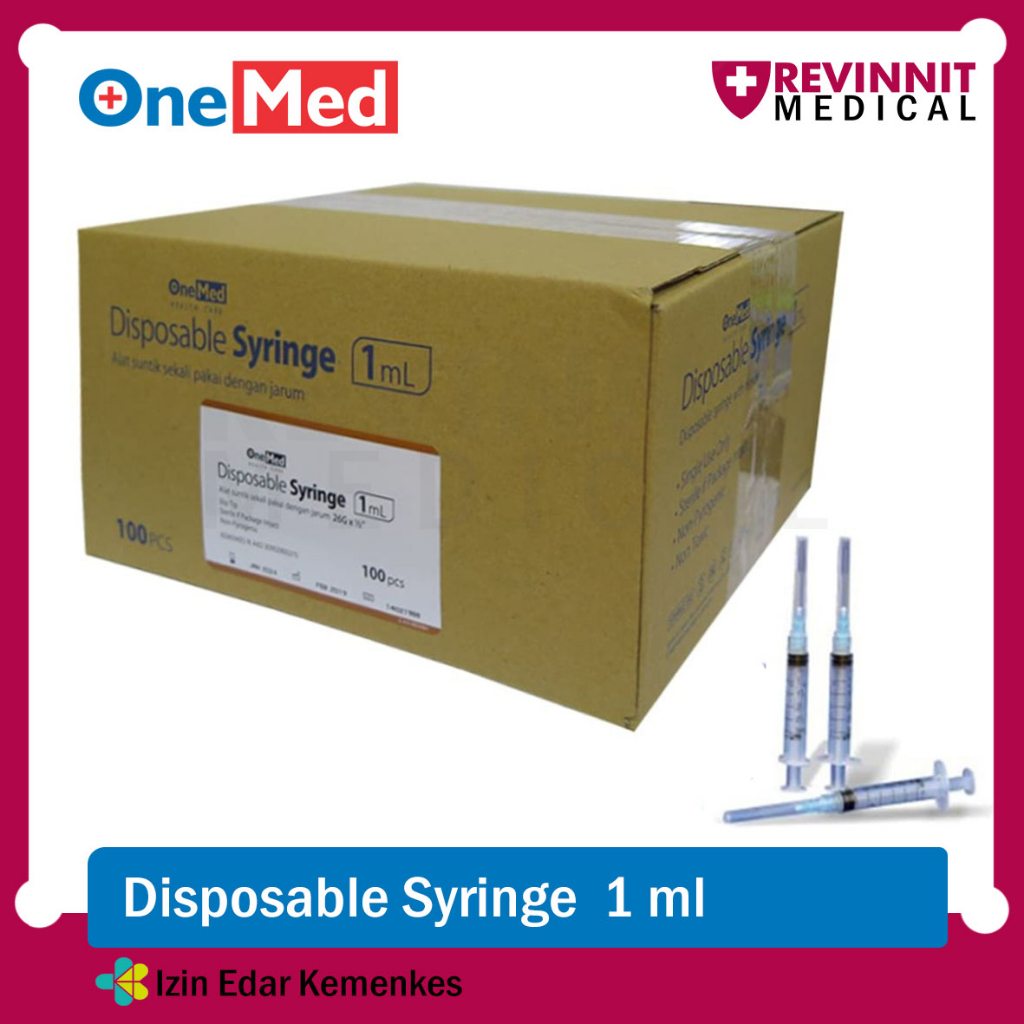 ONEMED Spuit 1cc / Syringe 1cc Onemed / Jarum Suntik 1cc 1ml BOX