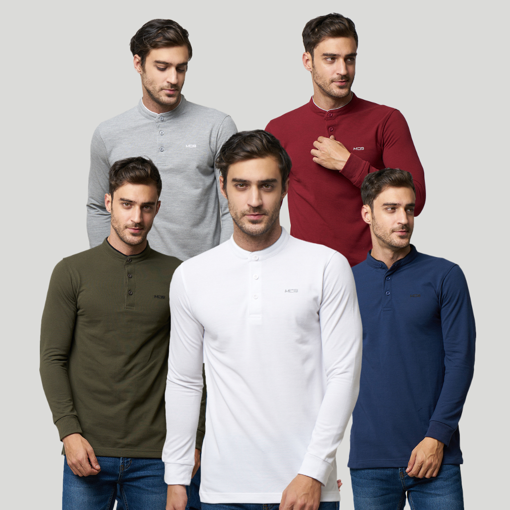 MCB Kaos Polo Kerah Shanghai Wangky Pria Lengan Panjang  47