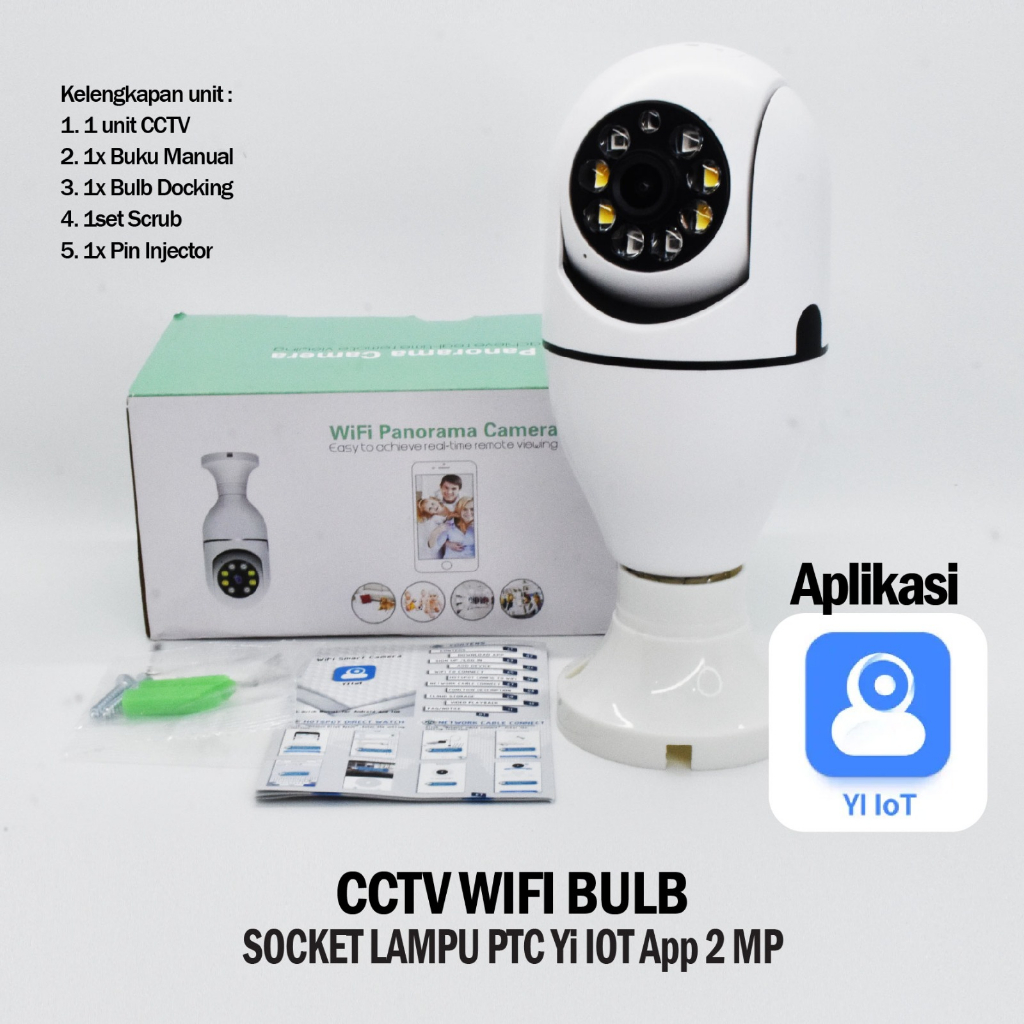 IP CAMERA Dome Model Lampu 360 CCTV - Dengan LED