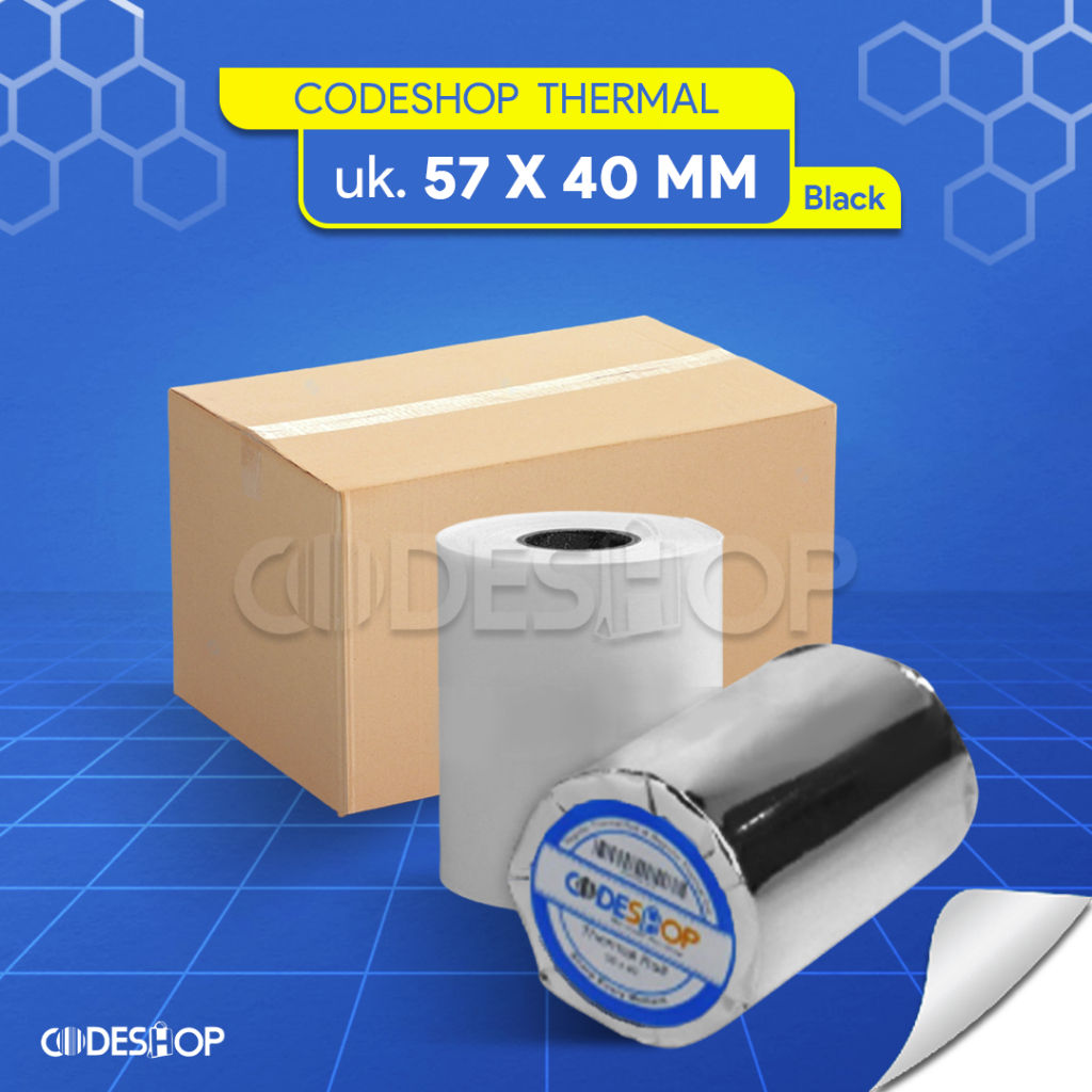 

Kertas Thermal Codeshop 57 x 40mm Isi 100 Roll