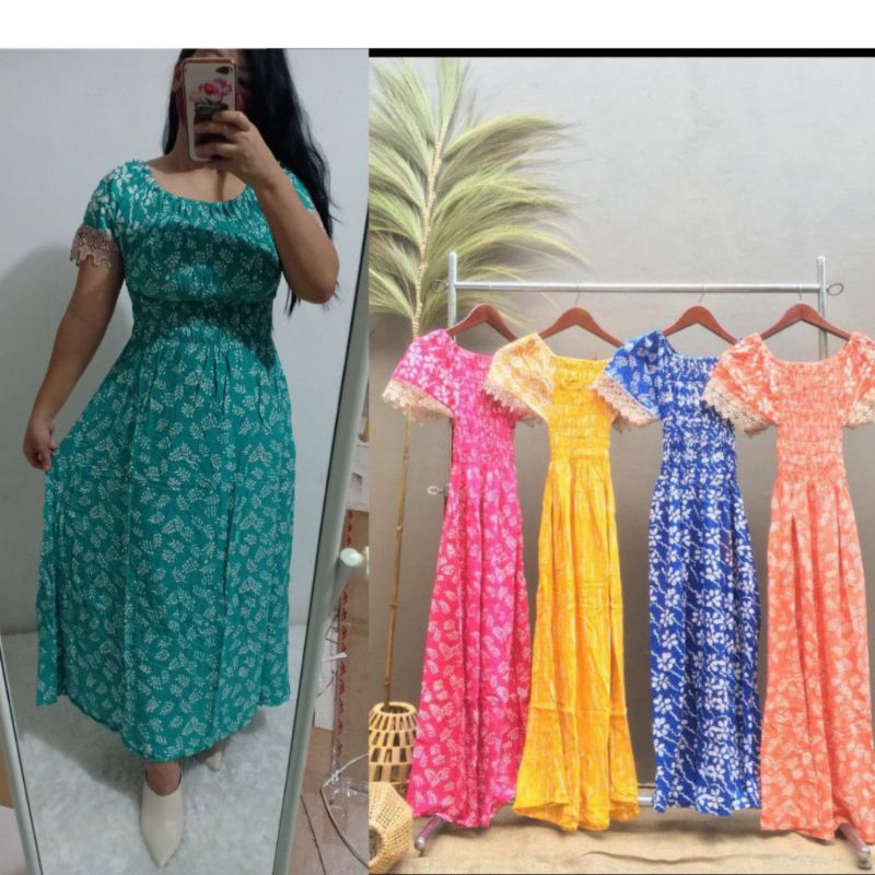 Daster Smok Daun Renda Gold