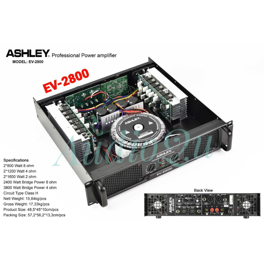 Power Amplifier Ashley EV 2800 Original Amplifier Ashley EV2800 ClassH