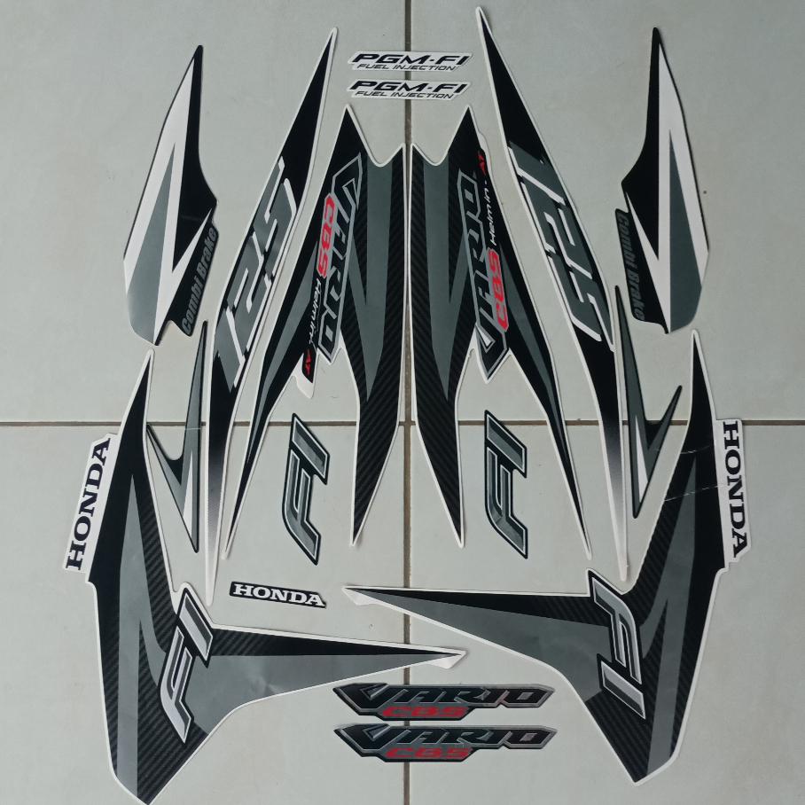 stiker striping honda vario 125 cbs old 2012 putih lis body standar original