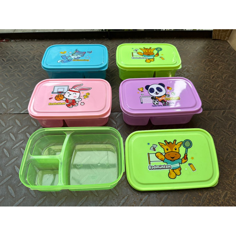 kotak makan halona sunrise/Ompreng gambar/lunch box/ompreng sekat 3/ompreng/ompreng anak/sovenir ula