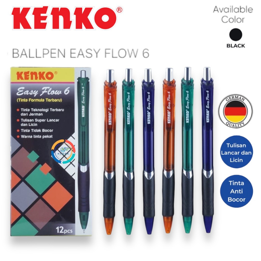 

KENKO BALLPEN EASY FLOW 6 (Warna HITAM)
