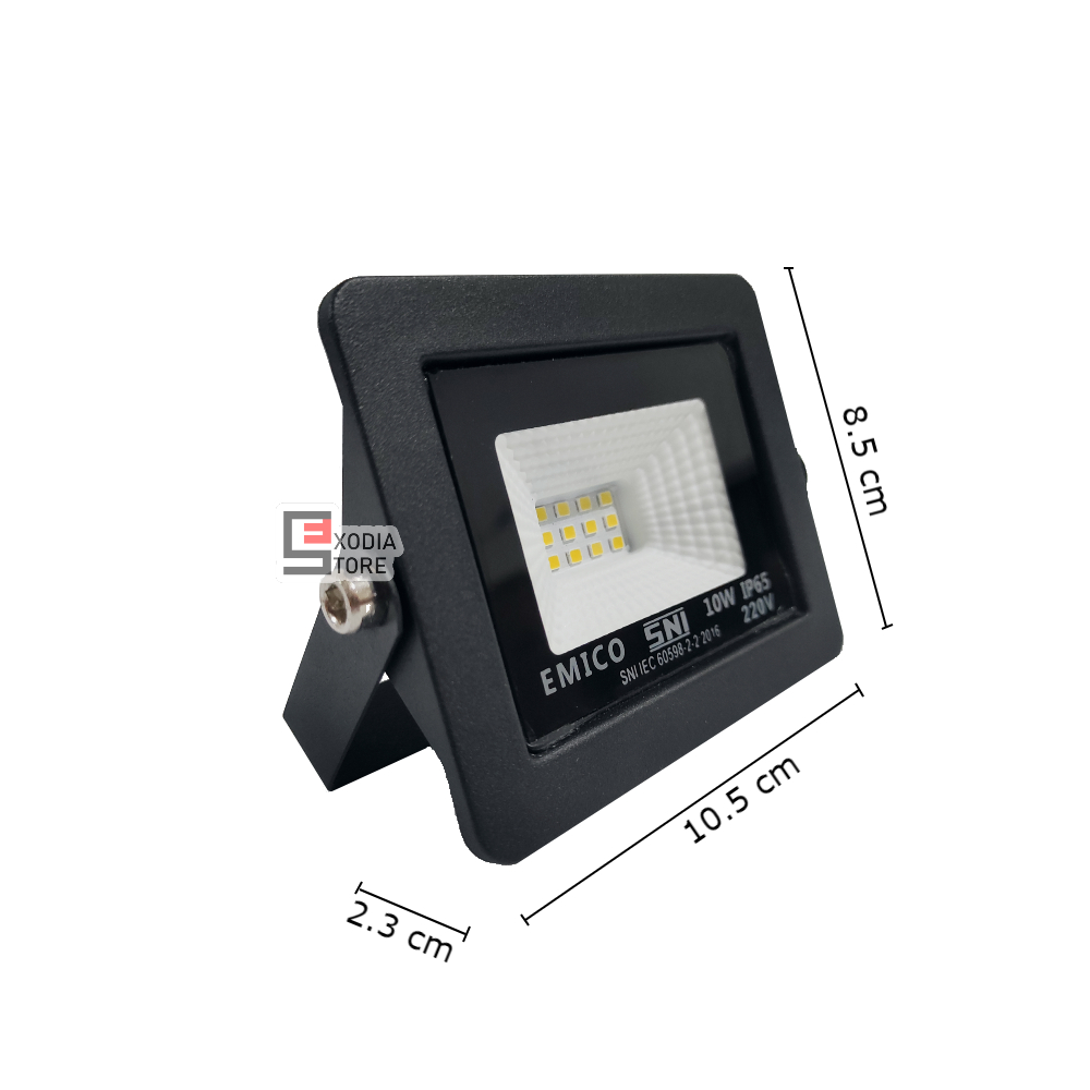 Lampu Sorot Emico SMD LED 10 watt SNI IP65 Lampu Tembak Floodlight Lampu Hias RGB dengan Remote