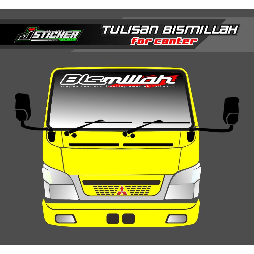 STICKER TULISAN BISMILLAH TRUCK CANTER