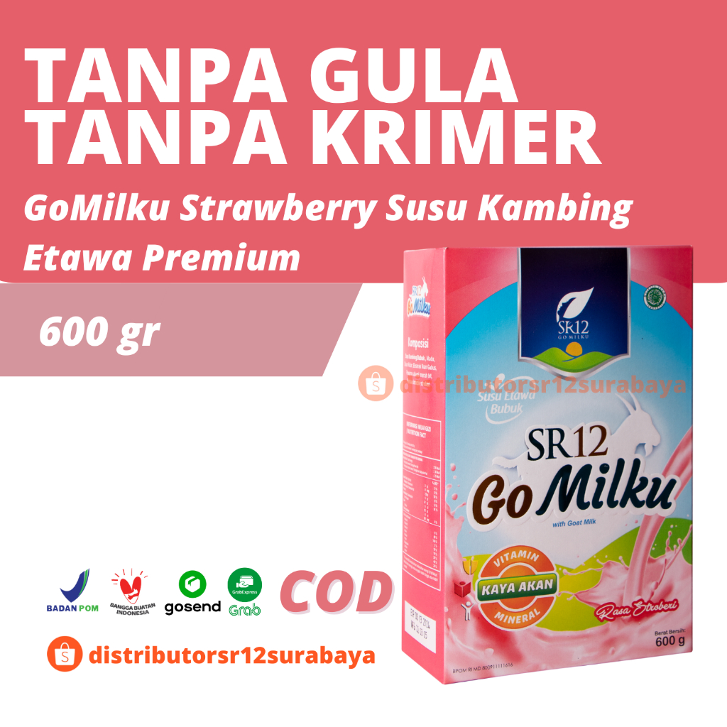 

Gomilku Strawberry 600gr SR12 Tingkatkan Kesehatan Tulang Go Milku Stroberi Susu Kambing Etawa Bubuk