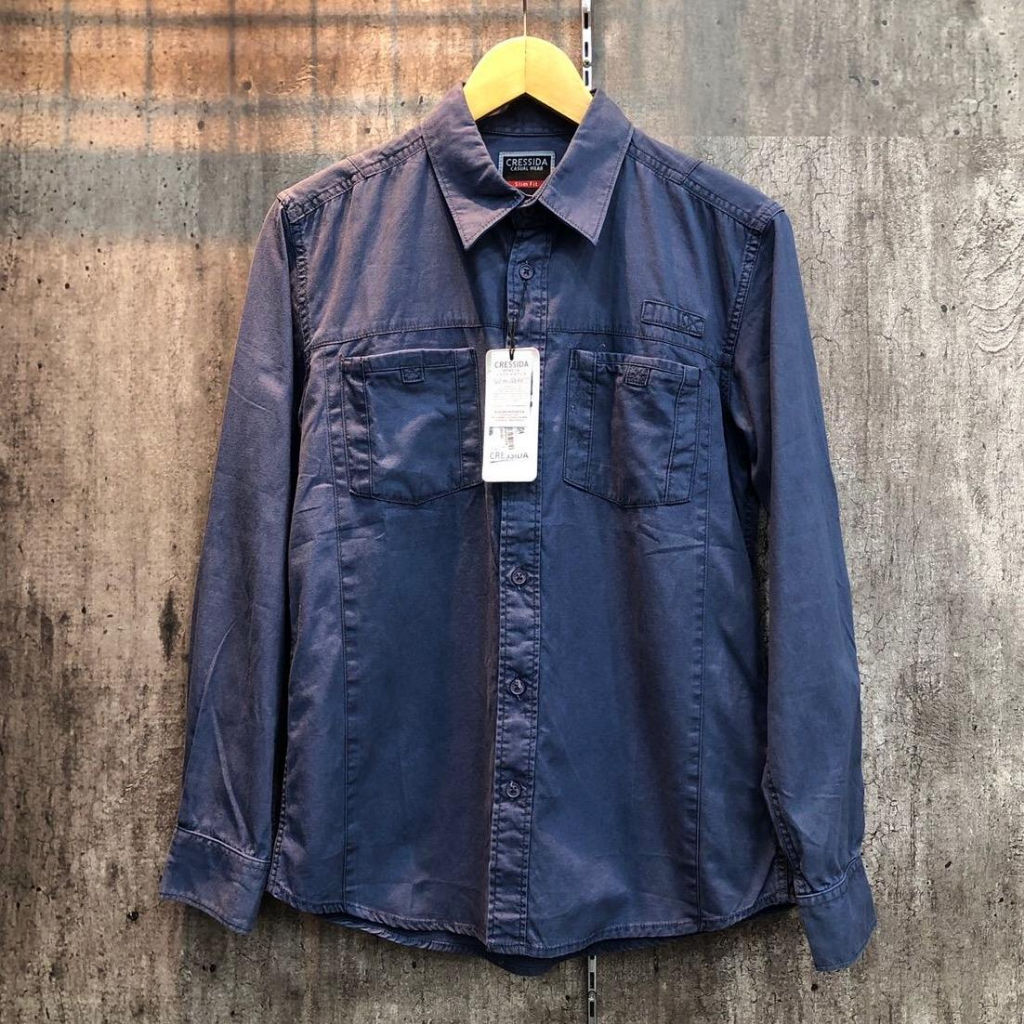 Cressida kemeja lengan panjang 2 pocket slim fit