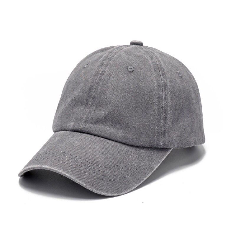 Baseball Cap Washed Grey | Topi Vintage Baseball Topi Golf Topi Polos Topi Unisex Pria Wanita