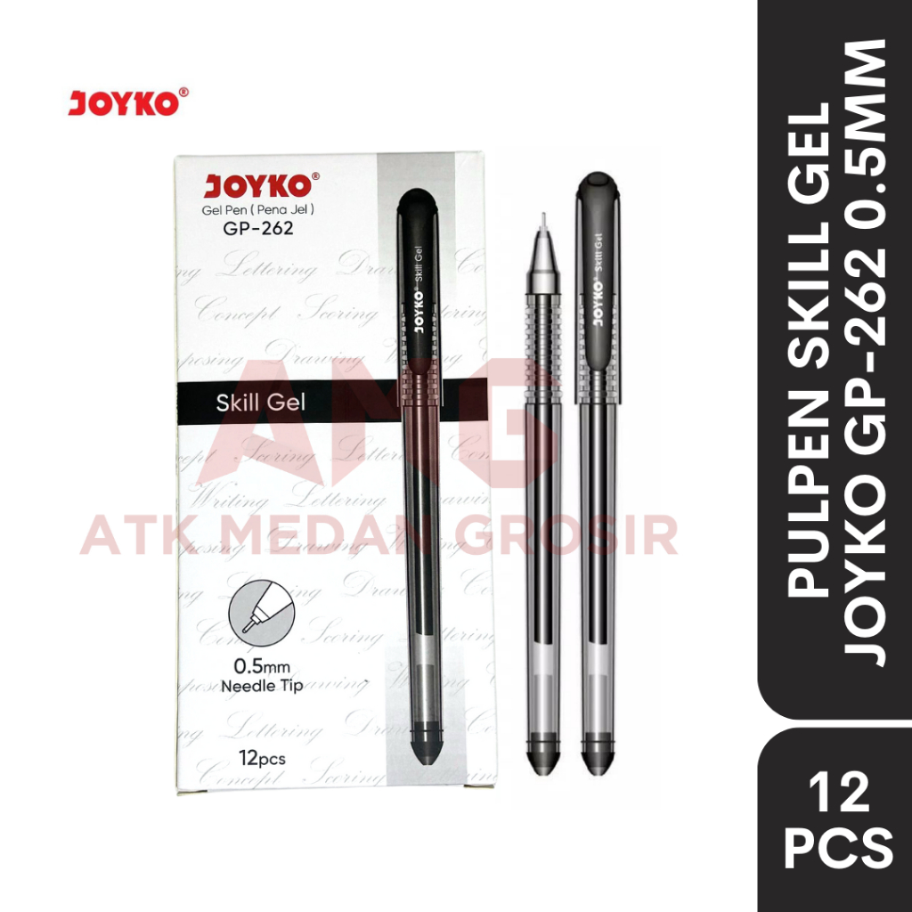 

PULPEN GEL JOYKO GP-262 SKILL GEL 0.5MM PER LUSIN ISI 12 PCS