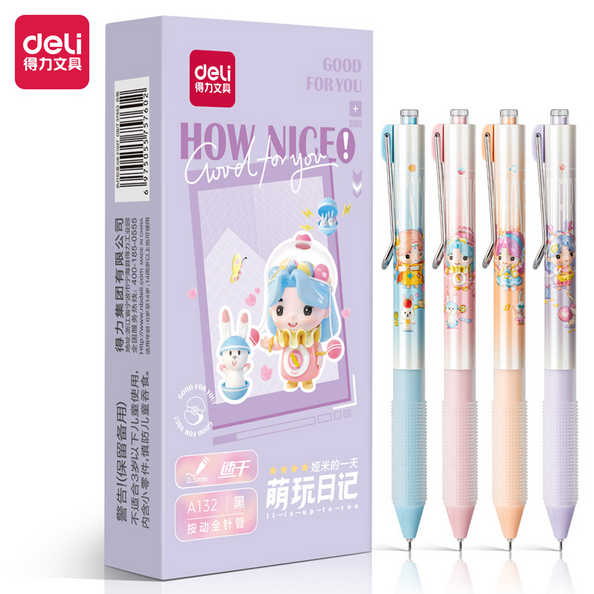 Pen Deli Gel 0,5 Pulpen Tinta Hitam Dengan Desain Kartun