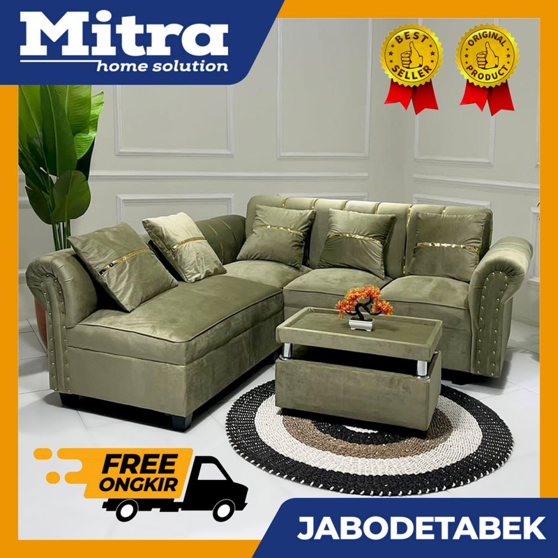 (FREE ONGKIR) SOFA L MINIMALIS PUTUS BLUDRU /  SOFA L MURAH DAN NYAMAN - UNGU