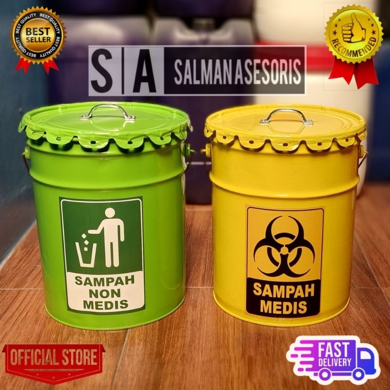 Tempat Sampah Kaleng 20 Liter Medis dan Non Medis