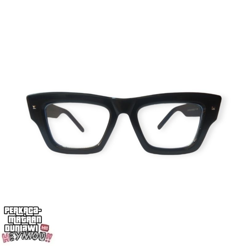HEYMOU THL BOLD 'PAULO' CLEAR GLASSES - BLACK GLOSSY FRAME KACAMATA