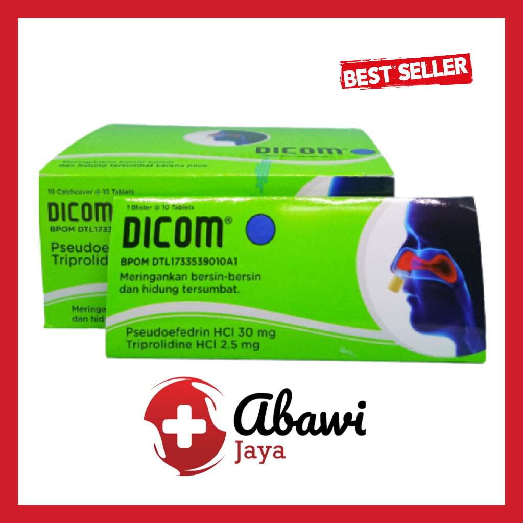 [AB] Dicom STRIP 10 Tablet Obat Pilek Alergi Flu Bersin - Bersin Bersin Dikom Di Kom Di Com