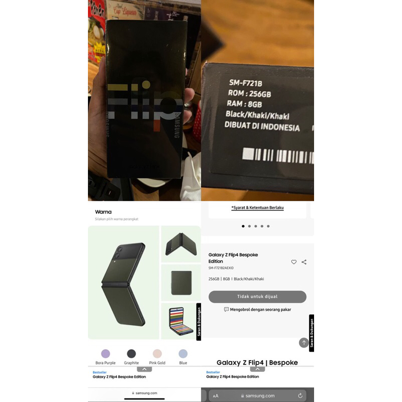 NEW Samsung Flip 4 256 GB Bespoke Edition Black Khaki