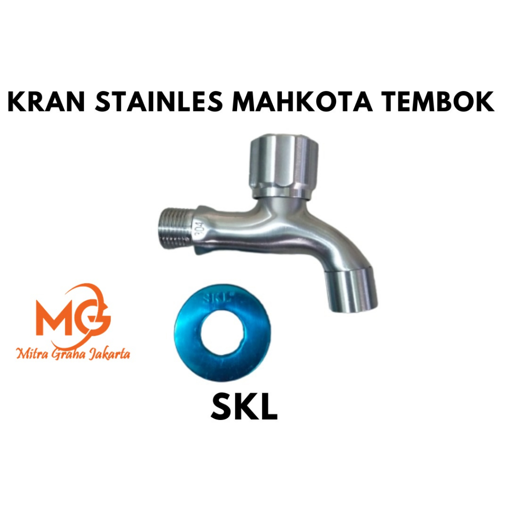 MG Keran Kran Tembok SKL Stainless Steel Mahkota Belimbing 1/2 Inch Kran SKL 31 SS CS Tembok