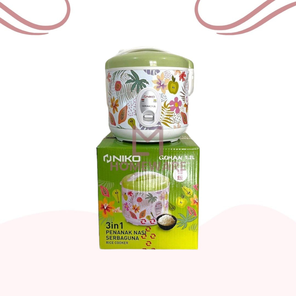 Rice Cooker Gohan 1.2L 3IN1 Tropical Niko / Penanak Nasi Niko Gohan Culture 1.2 L