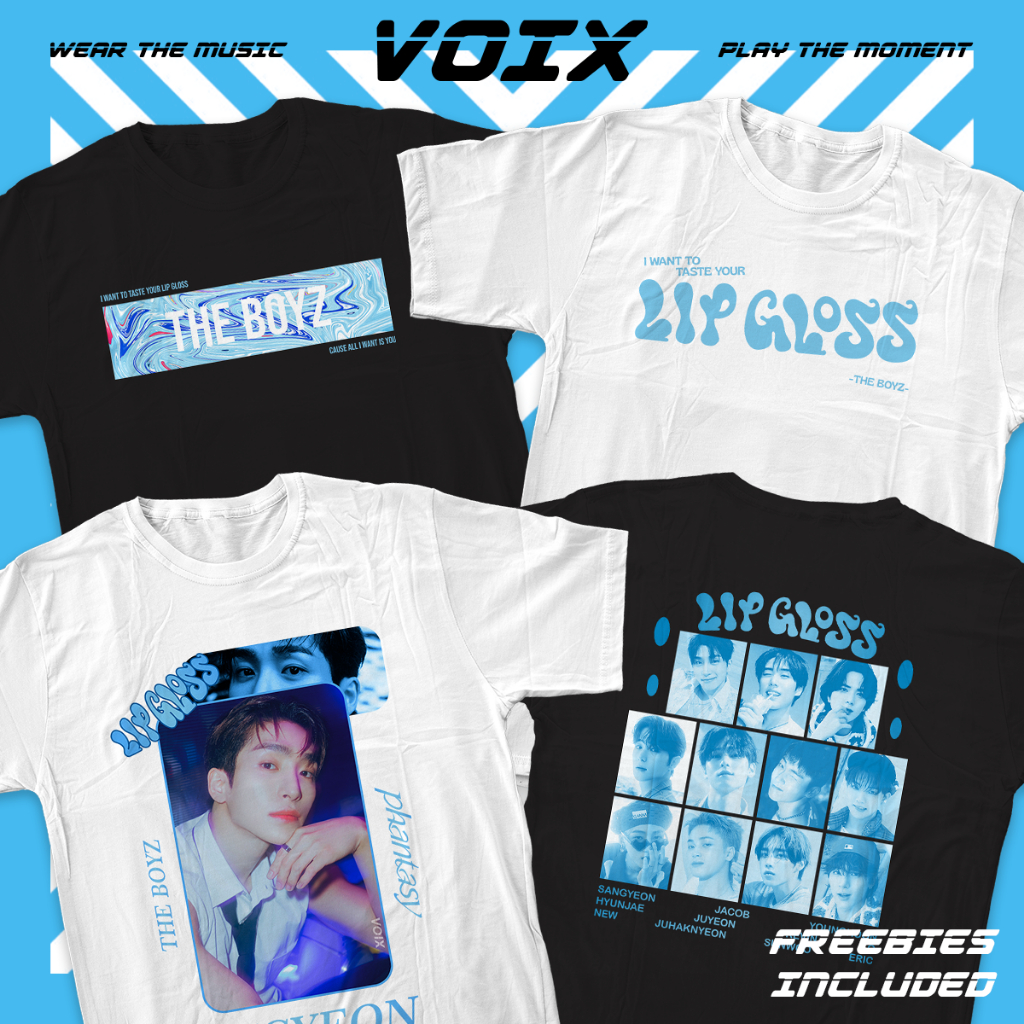 Kaos Kpop THE BOYZ "Lip Gloss; Phantasy" Tee - Sangyeon, Jacob, Younghoon, Hyunjae, Juyeon, Kevin, Q