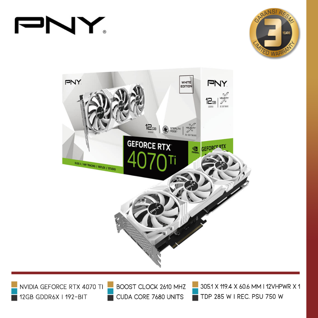 PNY GeForce RTX 4070 Ti 12GB LED Verto White Edition