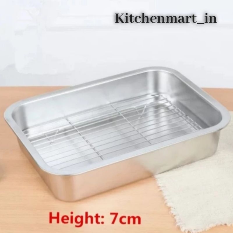 Nampan Stainless Steel 40x30x7cm Tatakan Kue & Cooling Rack