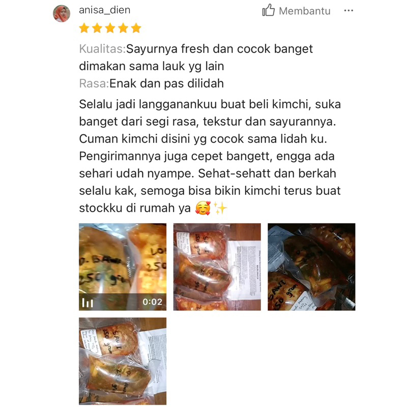 

Sekar_Shop07 Kimchi Sawi Fresh 1 Kg(Khusus Pulau Jawa).