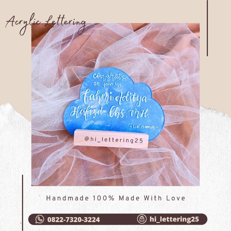 ACRYLIC LETTERING UK. A6 | Hadiah Wisuda | Kado Wisuda | Kado ultah | Ucapan terimakasih | Akrilik |