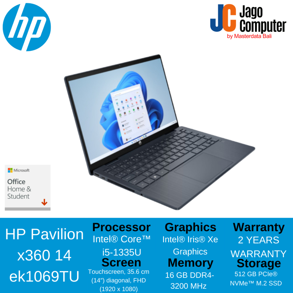 HP Pavilion 14 inch x360 2-in-1 Laptop 14-ek1069TU
