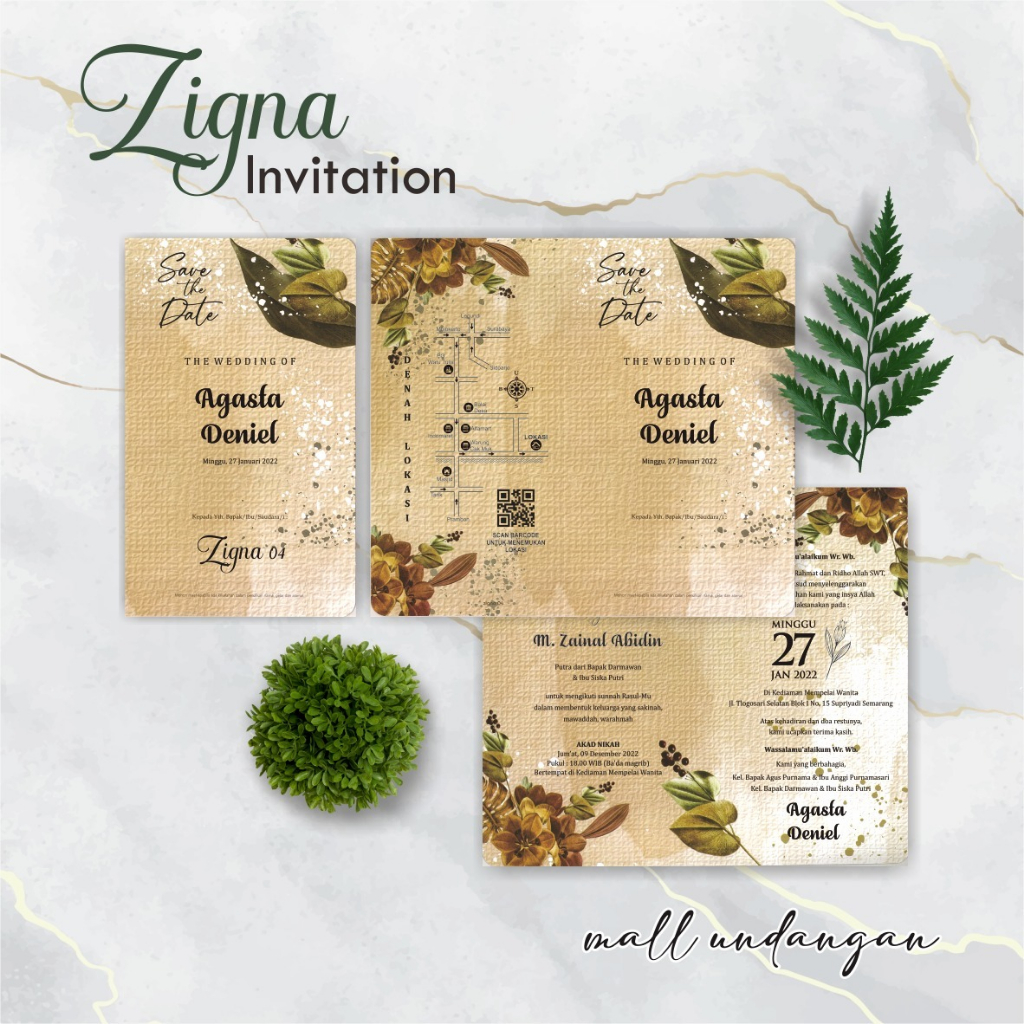 [100 PCS] BLANGKO UNDANGAN KOSONG PERNIKAHAN ZIGNA 04