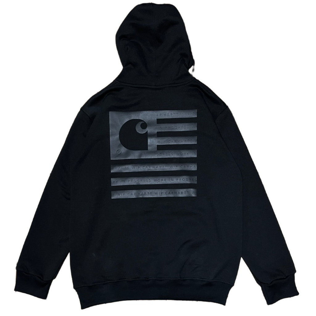 JAKET HOODIE CARHARTT CHROME BLACK ON BLACK