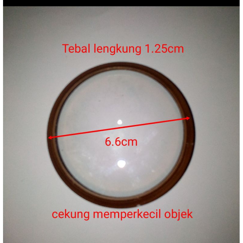 LENSA CEKUNG PROYEKTOR LCD OHP DIY MEMEPRKECIL OBJEK DIAMETER 6.6CM TEBAL 1.25CM