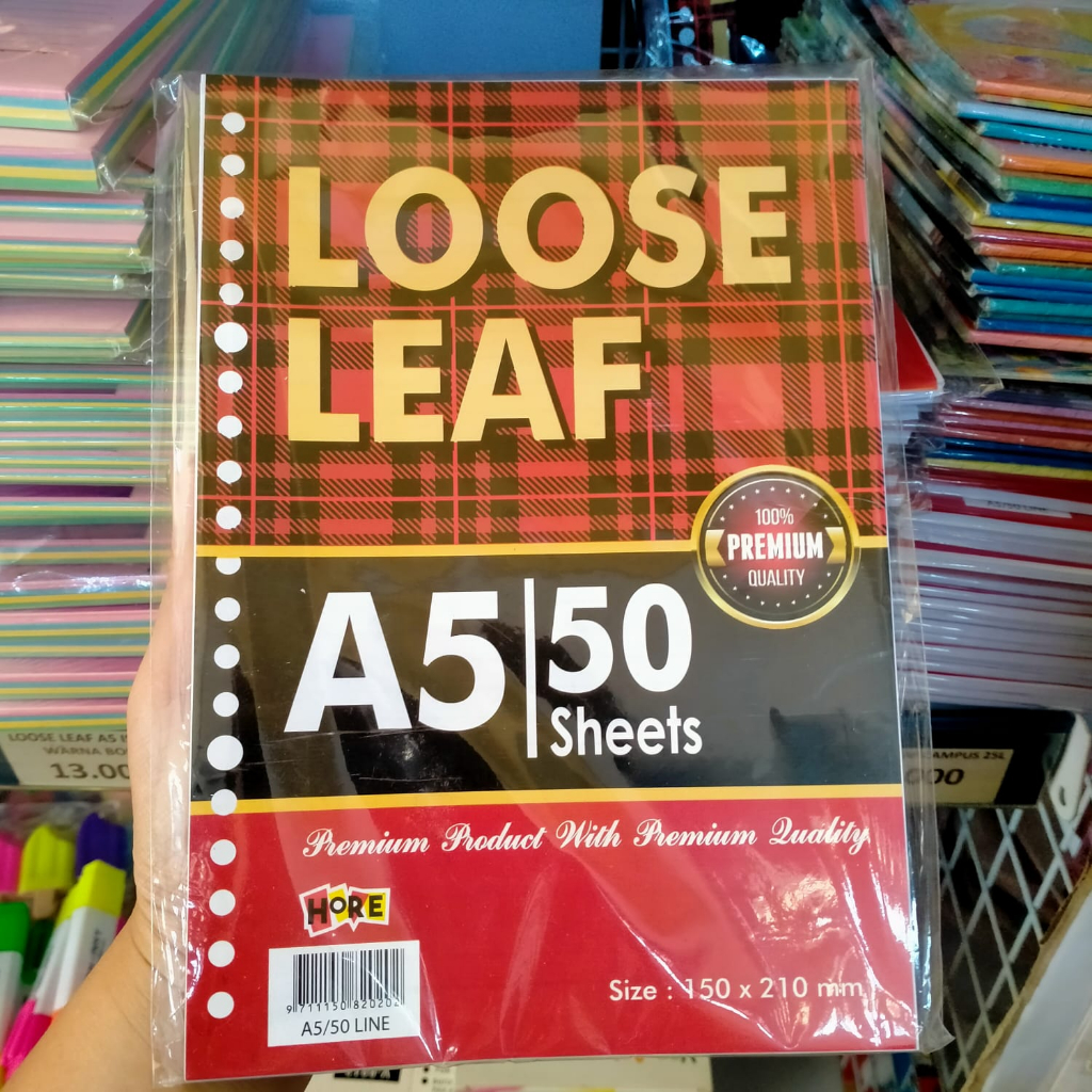 

Kertas Binder A5 isi 50 lembar Hore/ Loose Leaf A5 50 lembar