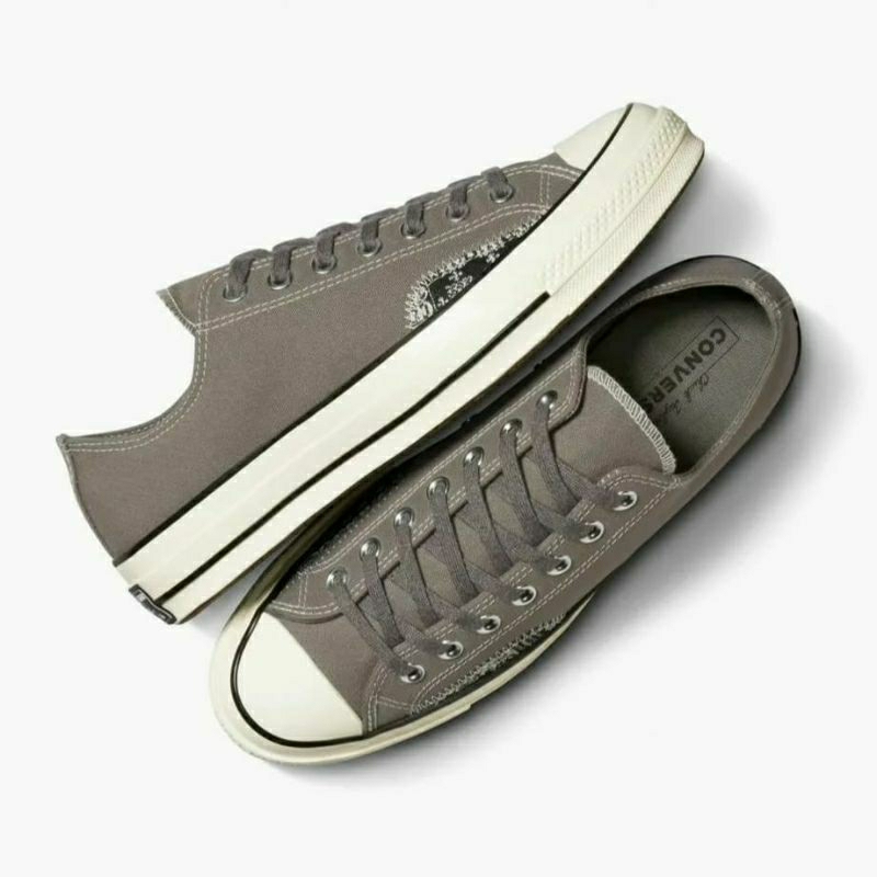 Sepatu Converse Chuck 70 Crafted Ollie Patch Origin Story Grey Black Egret - 100% Original