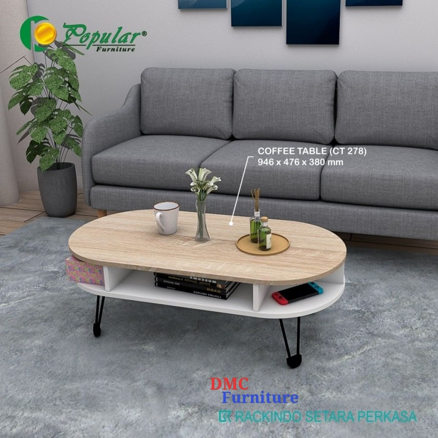 Meja Tamu Meja Sofa Meja Kopi Kaki Retro Bandung - walnut