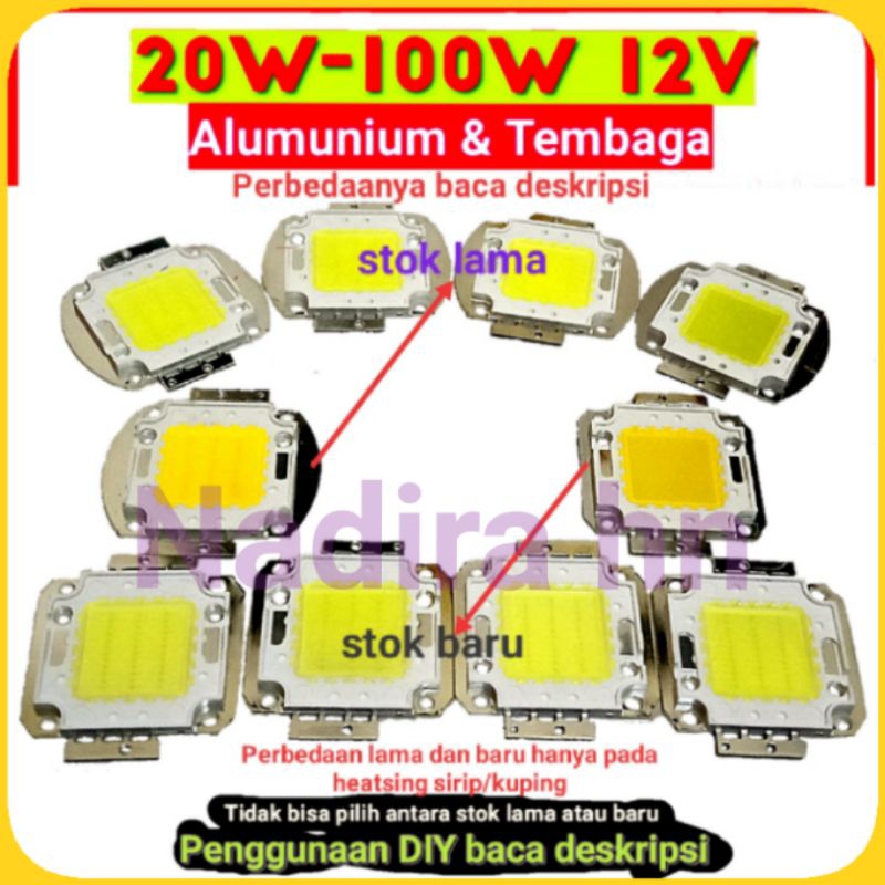 LED DC 20W - 100W 12V HPL CHIP LAMPU PJU LAMPU SOROT LAMPU TEMBAK LAMPU VARIASI 20W 30W 50W 100W SUP