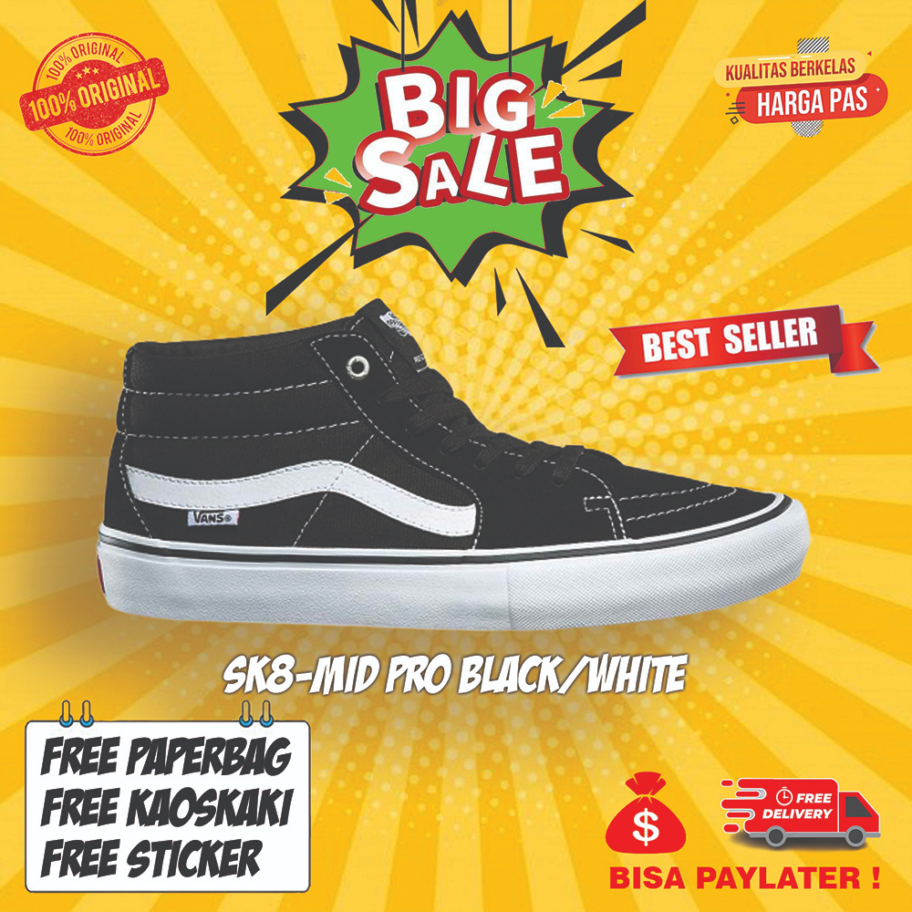 [SALE] VANS SK8MID PRO BLACK/WHITE BNIB | VANS SK8 MID | VANS | VANS ORIGINAL | VANS MURAH | SEPATU 