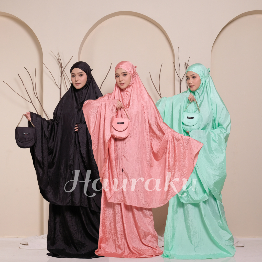 MUKENA PARASUT HAURAKU MUKENA DEWASA JUMBO TRAVELING DEWASA JUMBO SPESIAL RAMADHAN