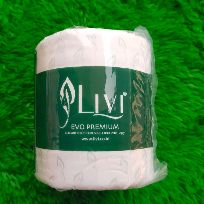Tissu LIVI EVO Elegant Toilet Core Single Roll 238's, Tisu Toilet