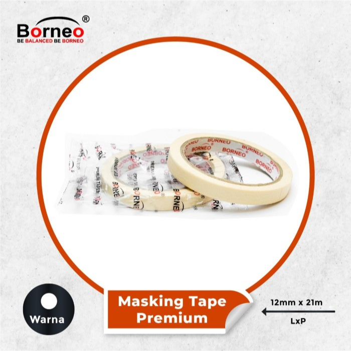 

Masking Tape / isolasi Kertas Premium 12 mm x 21 m