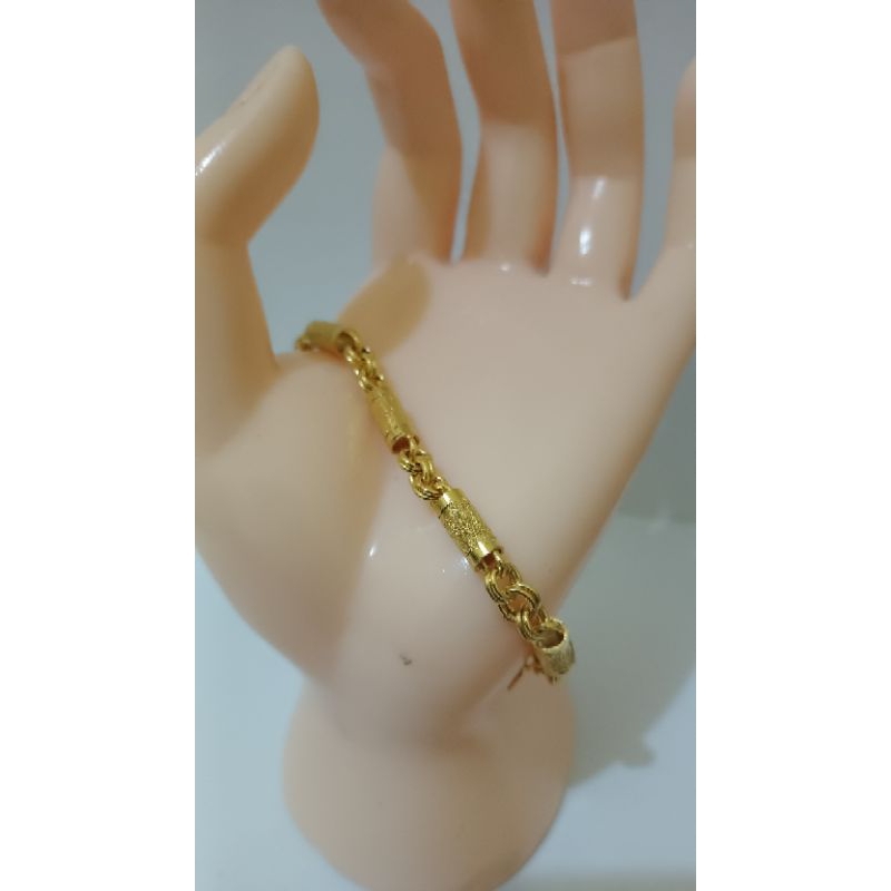 Gelang bambu cor ring lapis emas