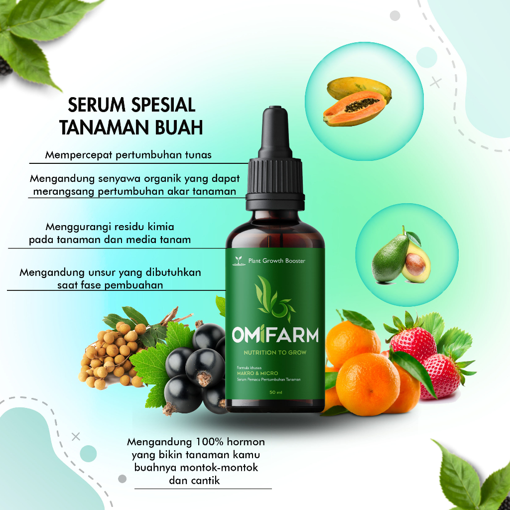 OMIFARM SERUM PERANGSANG PERTUMBUHAN SEMUA JENIS TANAMAN BUAH DAN SAYURAN BUAH