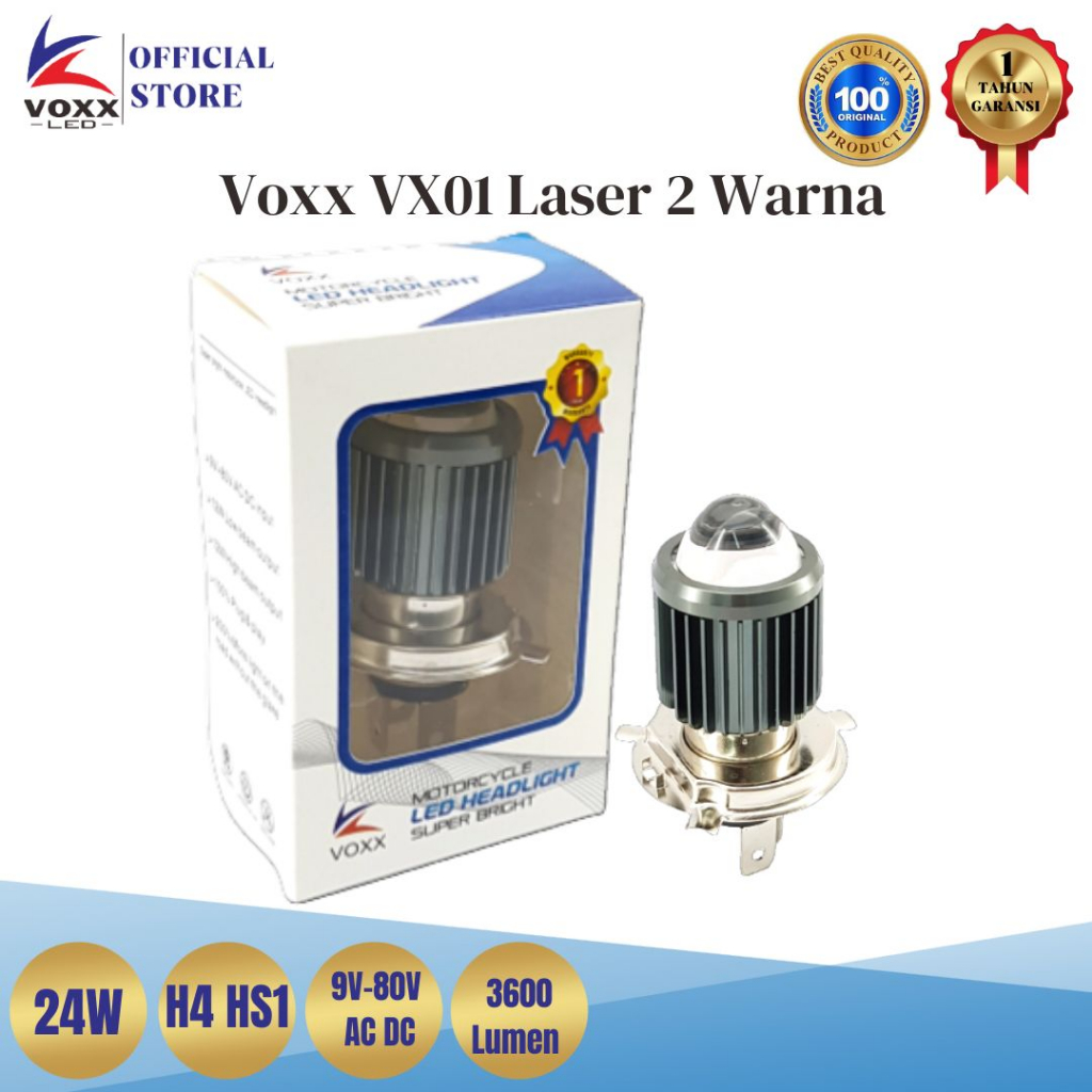VOXX  Lampu Motor Laser 2 Warna M5 H4 H6 Hi-Lo AC DC