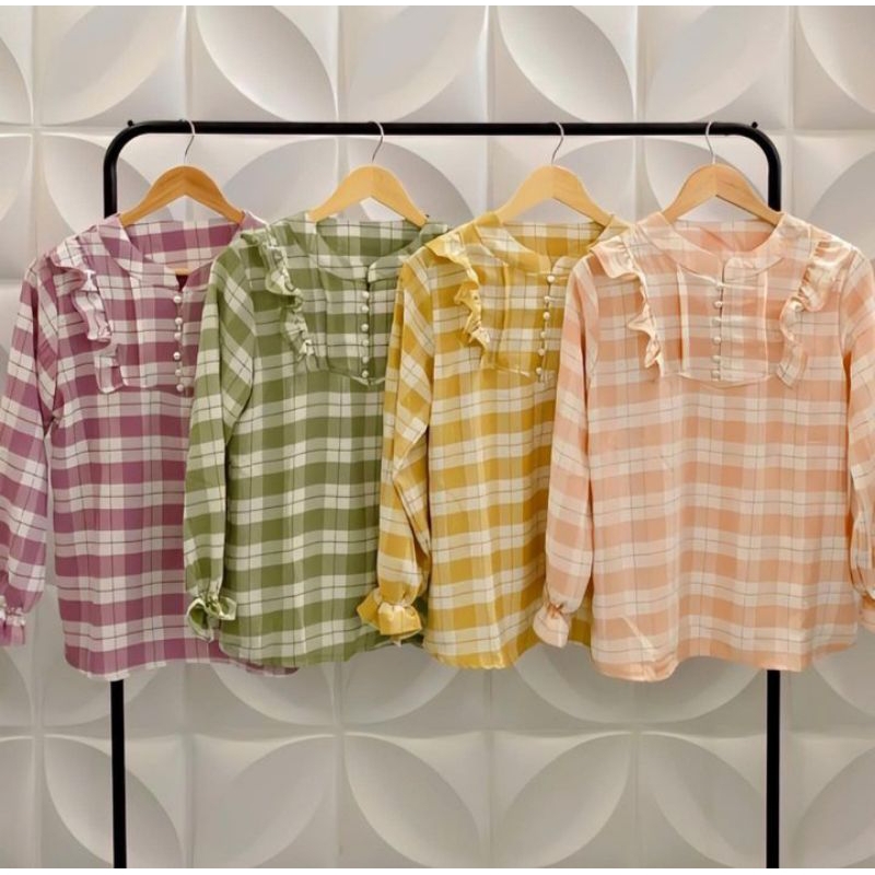 Nathaniah Baju Atasan Motif Kotak (6660)