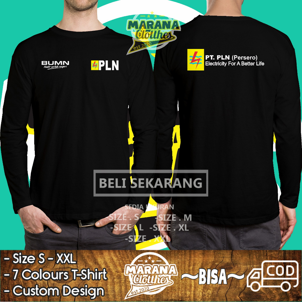 Kaos BUMN PT PLN Persero Lengan Panjang DB Lengan Panjang Baju Distro