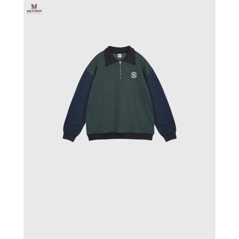 sweater halfzipper Original 100% (Rugby shirt)