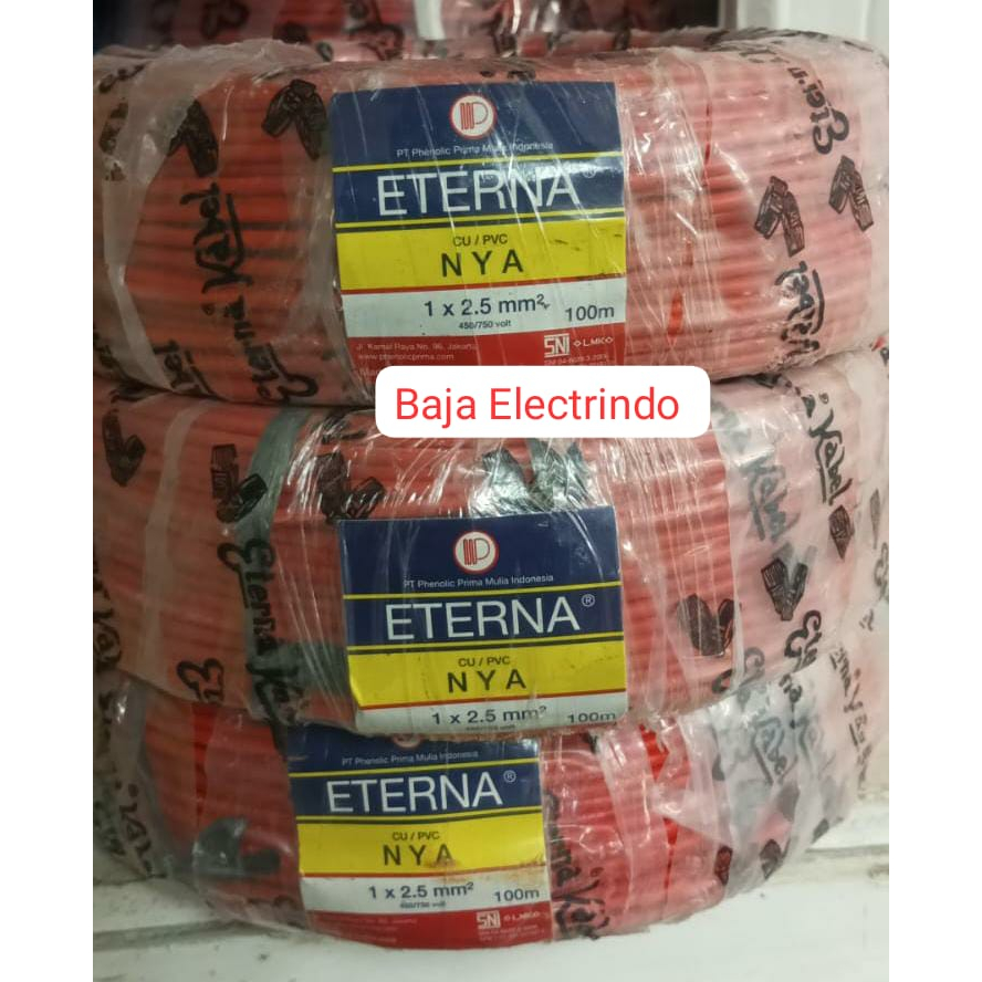 Kabel Tunggal NYA 2,5mm Merk ETERNA @100meter NYA 2,5MM merk ETERNA 100Meter